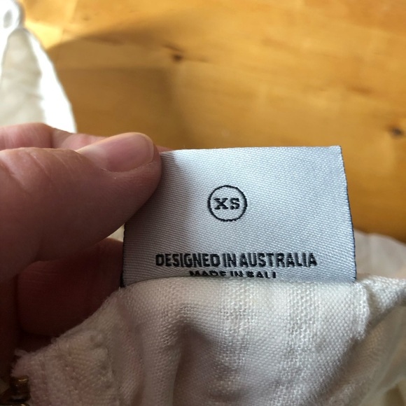 Rue Stiic Puff Sleeve Babydoll Top Size XS White Milkmaid Cottage Farmhouse - Picture 8 of 8